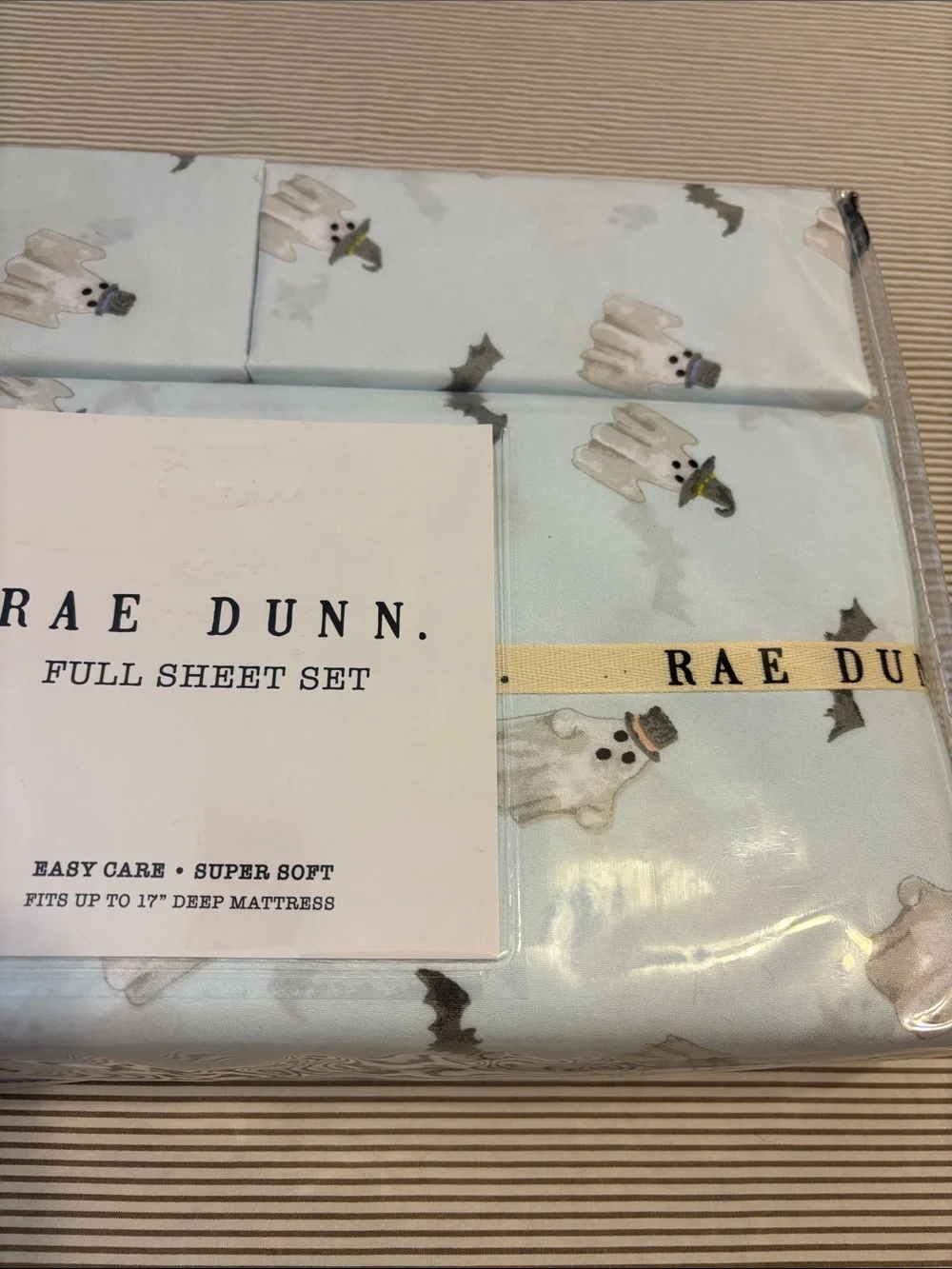 Rae Dunn Halloween Ghosts Sheet Set Full Size